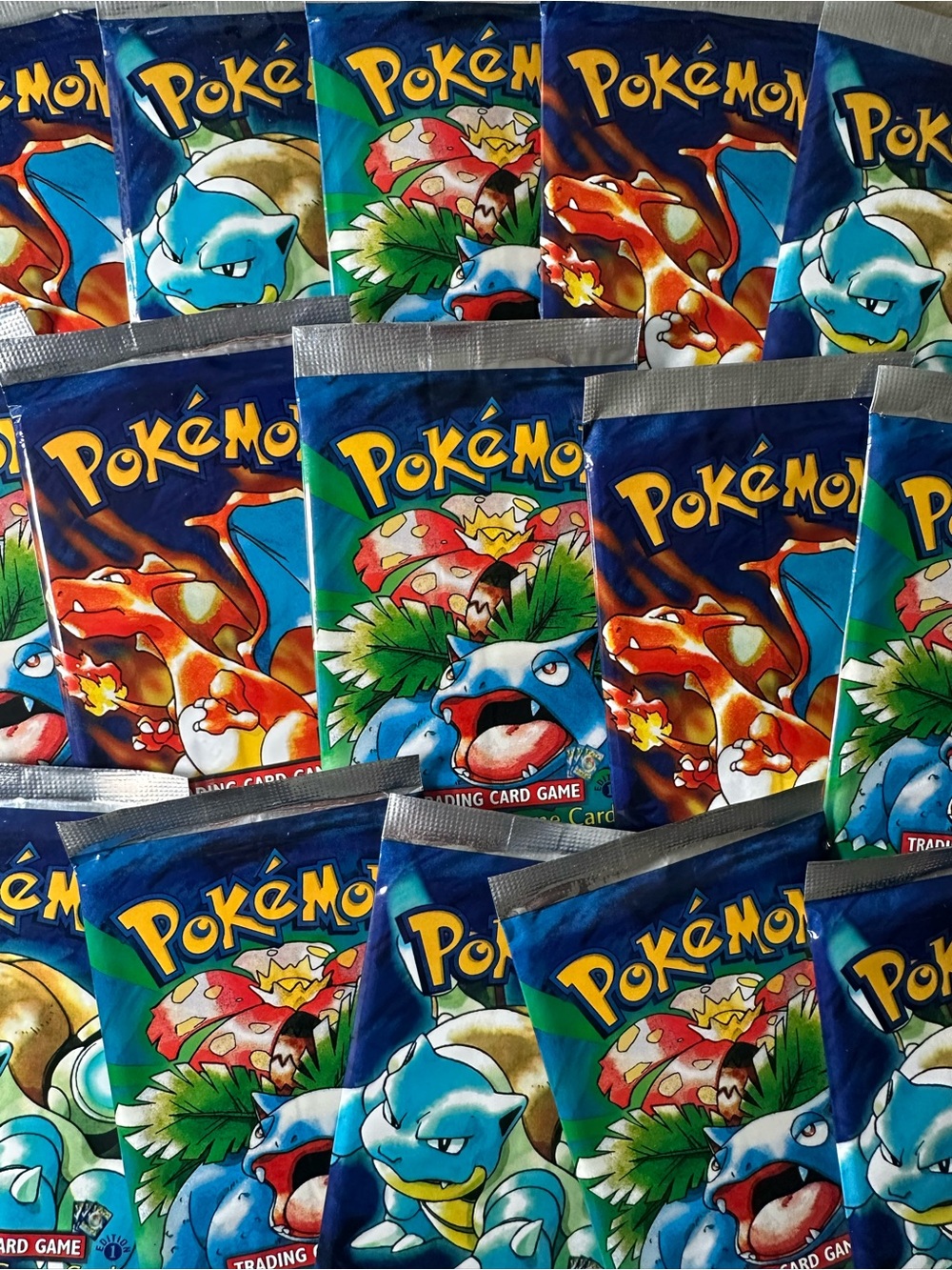 Pokemon Sealed Unopened Packs of 1999 1st Edition Novelty Cards. Charizard Holo?